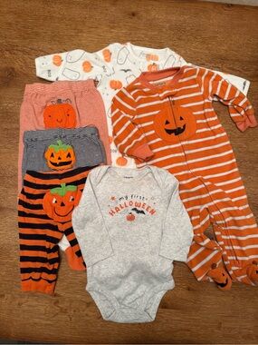 Carter's Orange Pumpkin Halloween Baby Clothing Set